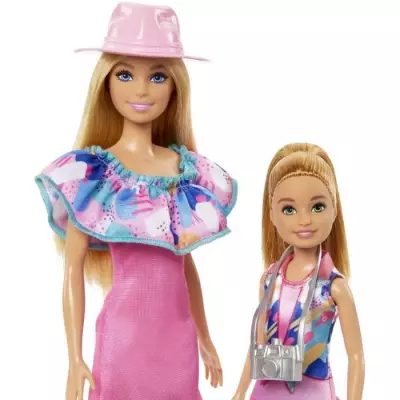 Barbie-Coffret Poupées Stacie et Barbie avec 2 chiots et accessoires HRM09