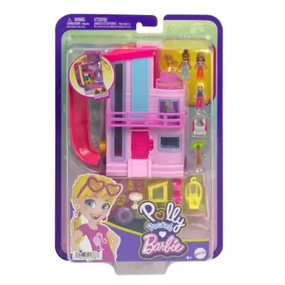 Polly Pocket-Maison de Reve Barbie-Coffret avec 3 mini-figurines : Univers miniature glamour