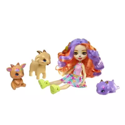 Enchantimals-Famille de Golita Chevre-Poupée & 3 Figurines - Jouet POUPEE Enchantimals-Famille de Golita Chevre-Poupée & 3 Figurines - Jouet POUPEE