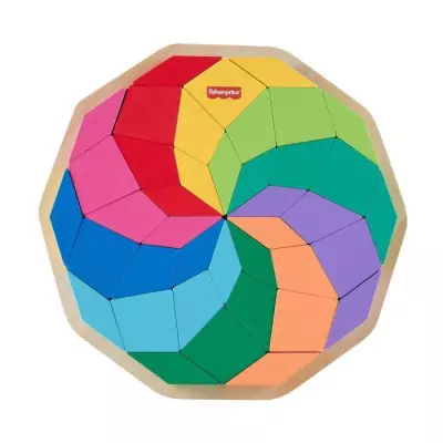 Puzzle Mandala en Bois Fisher-Price 40 pièces - Motif Géométrique