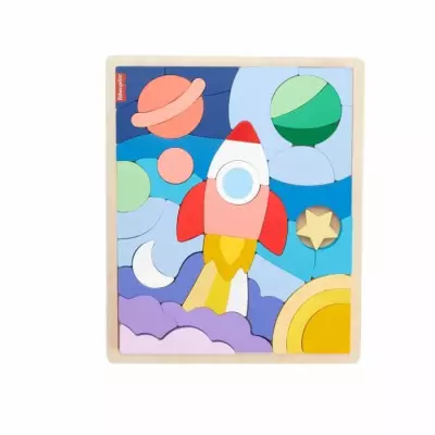 Puzzle en Bois Espace 42 pièces Fisher-Price - Amusez les petits!