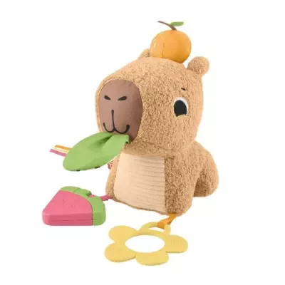 Peluche Fisher-Price Mon Capybara Câlins avec Anneau De Dentition Et Hochet Peluche Fisher-Price Mon Capybara Câlins avec Anneau De Dentition Et Hochet