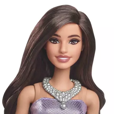 Poupée Barbie Fashionistas Brune en Robe Violette - 3 ans+ Poupée Barbie Fashionistas Brune en Robe Violette - 3 ans+