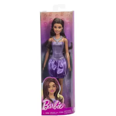 Poupée Barbie Fashionistas Brune en Robe Violette - 3 ans+ Poupée Barbie Fashionistas Brune en Robe Violette - 3 ans+