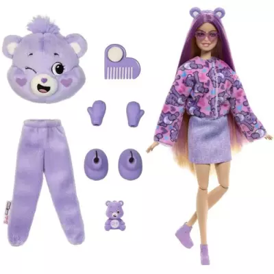 Découvre la Poupée Barbie Cutie Reveal Bisounours Tougentille Mauve Découvre la Poupée Barbie Cutie Reveal Bisounours Tougentille Mauve