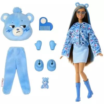 Poupée Barbie Cutie Reveal Bisounours Touronchon Bleu - 3ans +- JCN96 Poupée Barbie Cutie Reveal Bisounours Touronchon Bleu - 3ans +- JCN96