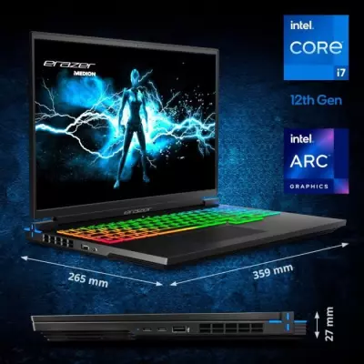PC Portable Gamer MEDION Erazer Major X10 | Intel Arc A730M - Core i7-12700H - RAM 16Go - 1To SSD PC Portable Gamer MEDION Erazer Major X10 | Intel Arc A730M - Core i7-12700H - RAM 16Go - 1To SSD