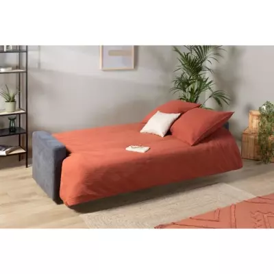 Canapé clic clac 3 places gris anthracite - Matelas 14 cm - MEGAN