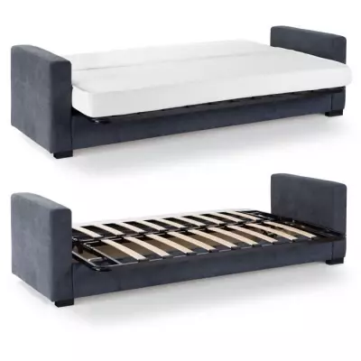Canapé clic clac 3 places gris - Matelas 17 cm - MEGAN
