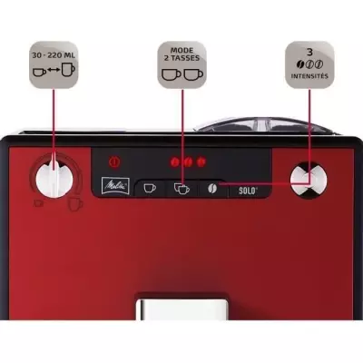 Machine à Café broyeur à Grain MELITTA Solo - Rouge Chili - Compact et Performant Machine à Café broyeur à Grain MELITTA Solo - Rouge Chili - Compact et Performant