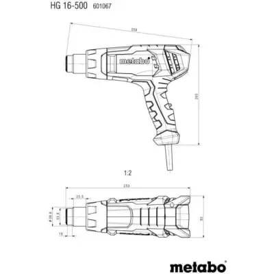 Pistolet à air chaud METABO HG 16-500 - Idéal pour le décapage Pistolet à air chaud METABO HG 16-500 - Idéal pour le décapage