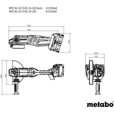 Meuleuse d'angle sans fil - METABO WPB 36-18 LTX BL 24-230 Quick