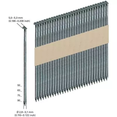 Accessoire Clous METABO D34° sur papier 2,8 x 75 mm - Classe 2