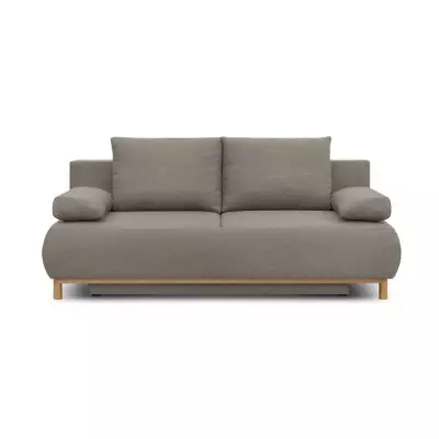 Canapé Banquette Convertible 3 Places MIKA Beige - Coffre de Rangement