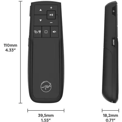 Pointeur laser sans fil 2.4GHz pour présentations - Compact et pratique