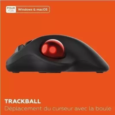 Souris sans fil - MOBILITY LAB - Trackball - Noir - Compact et Ergonomique