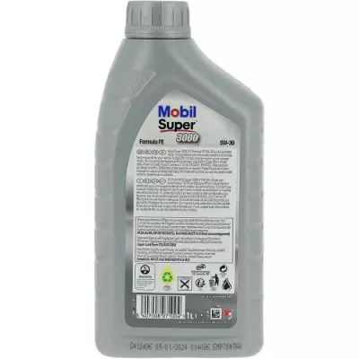 Bidon huile moteur MOBIL S3000 5W30 FE - 1L - 4 saisons