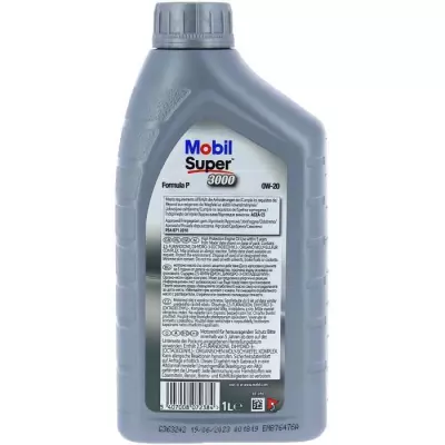 Bidon huile moteur Mobil S3000 0W20 Formula-P 1L - 4 saisons