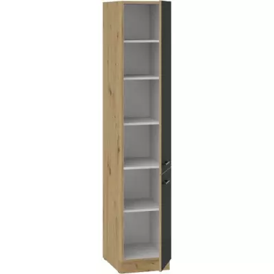 Colonne MODENA 2 portes 40 cm Chêne artisan / Noir mat
