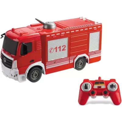 Camion de pompiers Mercedes Antos radiocommandé 1:26 avec effets lumineux