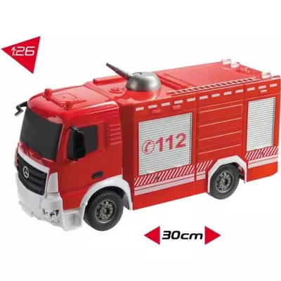 Camion de pompiers Mercedes Antos radiocommandé 1:26 avec effets lumineux