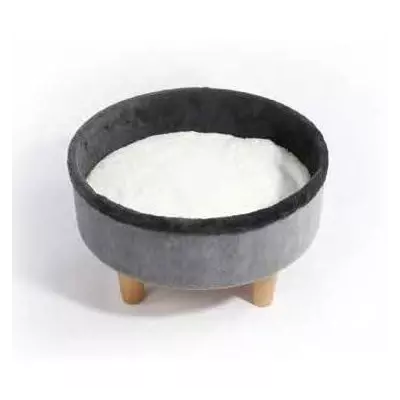 Lit rond surélevé M PETS ROUND Gris - Confort douillet