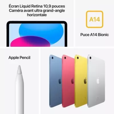 Tablette Tactile Apple iPad (2022) 10.9 - WiFi - 64 Go - Argent