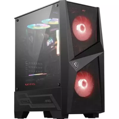 Étui PC MSI MAG Forge 100M - Noir - Verre trempé - ATX