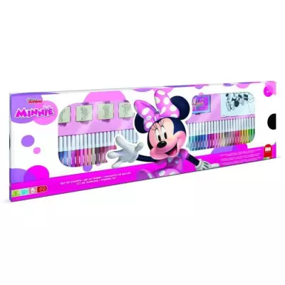 Coffret de coloriage Minnie Mouse - 60 feutres et 4 tampons