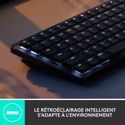 Clavier Sans Fil Logitech MX Mini Mécanique Rétroéclairé Graphite