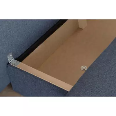 Banquette convertible 3 places Naoto en tissu bleu foncé