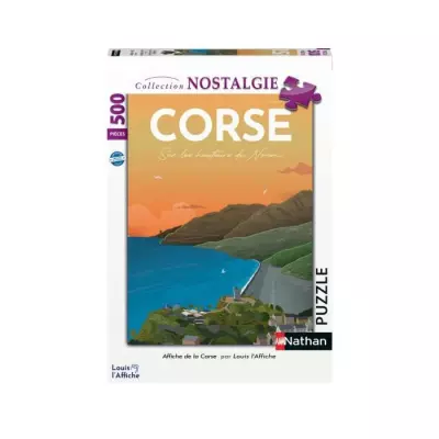 Puzzle 500 pièces Affiche de la Corse/Louis l'Affiche - Collection Nostalgie