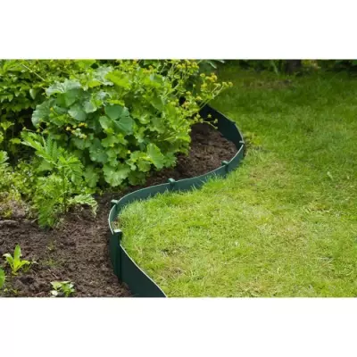 Bordure de jardin en polypropylène NATURE - Ep. 3 mm - H 15 cm x 10 m - Vert