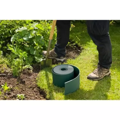 Bordure de jardin en polypropylène NATURE - Ep. 3 mm - H 15 cm x 10 m - Vert