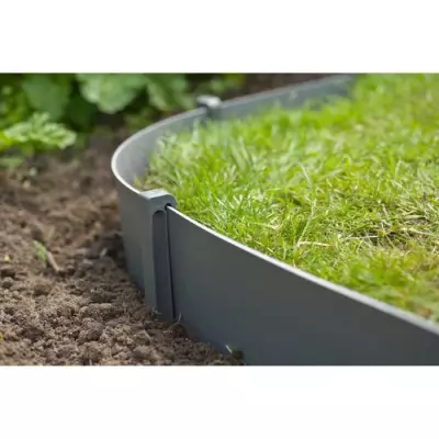 Bordure de jardin en polypropylène - NATURE - Gris - H 26,7 x 1,9 x 1,8 cm
