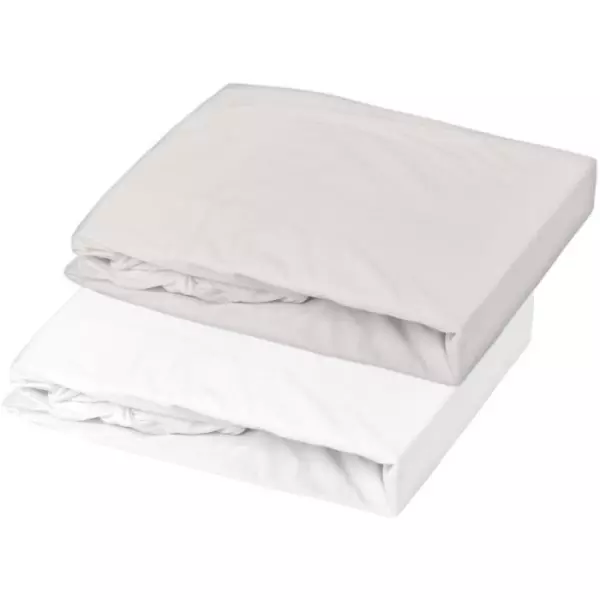 Lot de 2 Draps housse - DOMIVA - Jersey - 60x120 cm - Blanc/perle