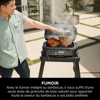 Barbecue électrique et fumoir Ninja Woodfire Pro XL avec thermomètre