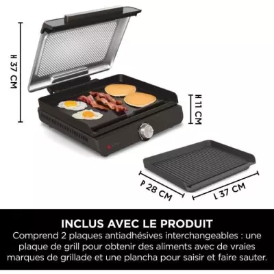 Grill intérieur Ninja Sizzle GR101EU - Noir - Compact et polyvalent