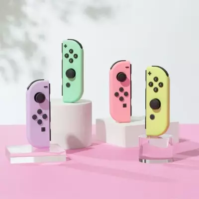 Manettes Joy-Con Nintendo Switch Rose & Jaune Pastel - 12x13x5 cm