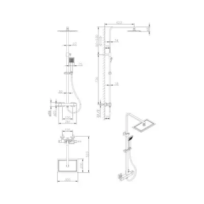Colonne de douche OCEANIC - Design moderne - Mitigeur thermostatique
