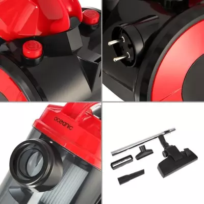 Aspirateur traîneau sans sac Oceanic VC10RBAX2 - 700W - Rouge