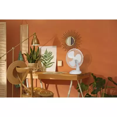 Ventilateur de table OCEANIC - Puissant et Compact - Blanc