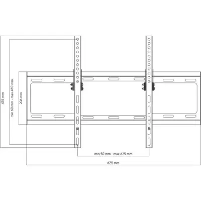 Support mural inclinable pour TV 32-90" - Noir - Réglage 15°