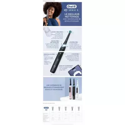 Oral-B iO 5: Lot de 2 Brosses à Dents Électriques Noire et Blanche