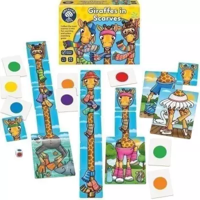 Les girafes et leurs foulards colorés - ORCHARD : Jeu d'apprentissage vibrante