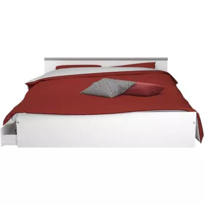 Lit adulte ZODIAC 160x200 - Blanc & Pratique - Fabriqué en France