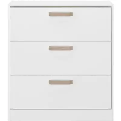 Commode DREAM 3 tiroirs - Fabriqué en France - Blanc - L79.7 x H87.8 x P43.8 cm