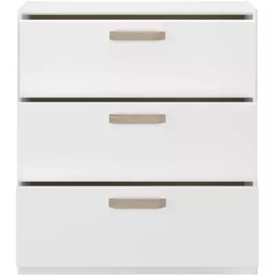 Commode DREAM 3 tiroirs - Fabriqué en France - Blanc - L79.7 x H87.8 x P43.8 cm