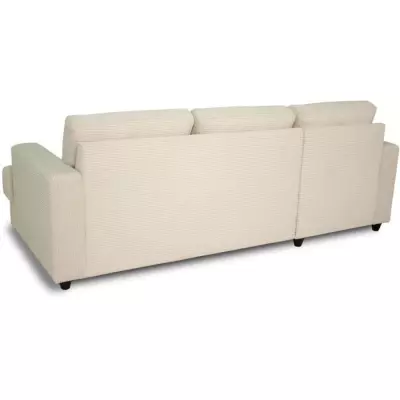 Canapé d'angle gauche 4 places - PAUL en cord - Tissu Beige