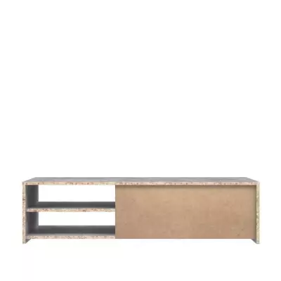 Meuble TV Pilvi - Blanc et béton clair - Éco-friendly - L 120 x P 42,1 x H 31,8 cm